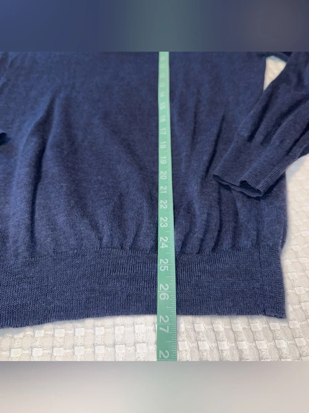 Jos. A. Bank 100% Merino Wool Men's Navy Polo Sweater Sz L